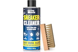 Tidybond Shoe Cleaner Kit – 10.6oz Premium Shoe Cleaning Set with Brushes & Microfiber Towel, Sneaker Cleaner for White Shoes, Boots, Leather, Suede, Canvas, Mesh, PU & Fabric