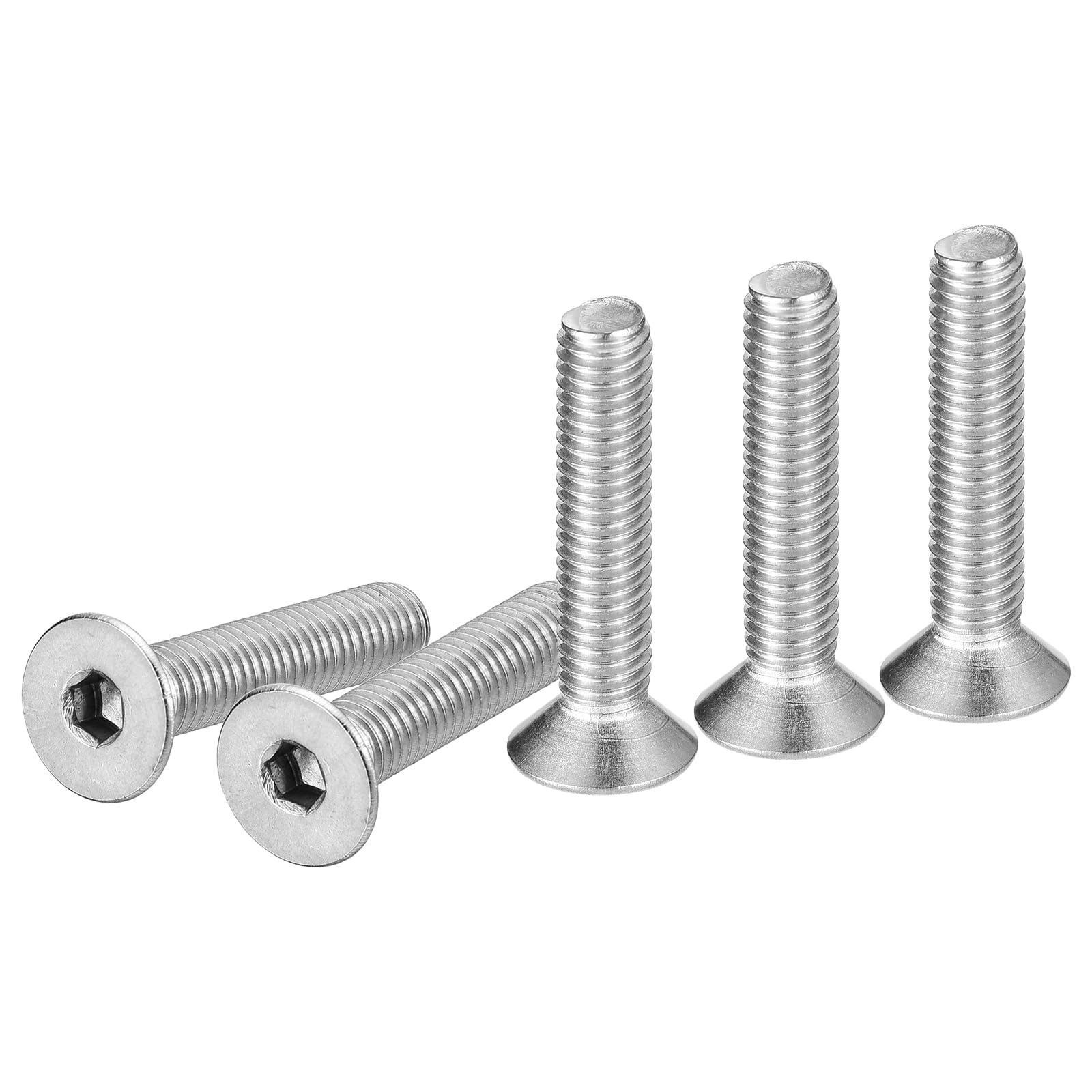 DTGN M5-0.8 x 25mm Flat Head Socket Cap Screws, 50 Pack 304 Stainless Steel Hex Socket Flat Head Screws, Full Thread, Countersunk Bolts — image 1