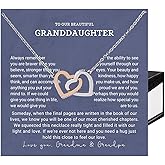 SUTERY To Our Granddaughter Necklace, Granddaughter Necklace From Grandparents, Granddaughter Gifts From Grandma And Grandpa, Graduation Gift, Surprise Christmas, Happy Birthday Message Card