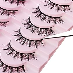 DSLONG 10 Pairs Manga Lashes Wet Look Lashes Effect