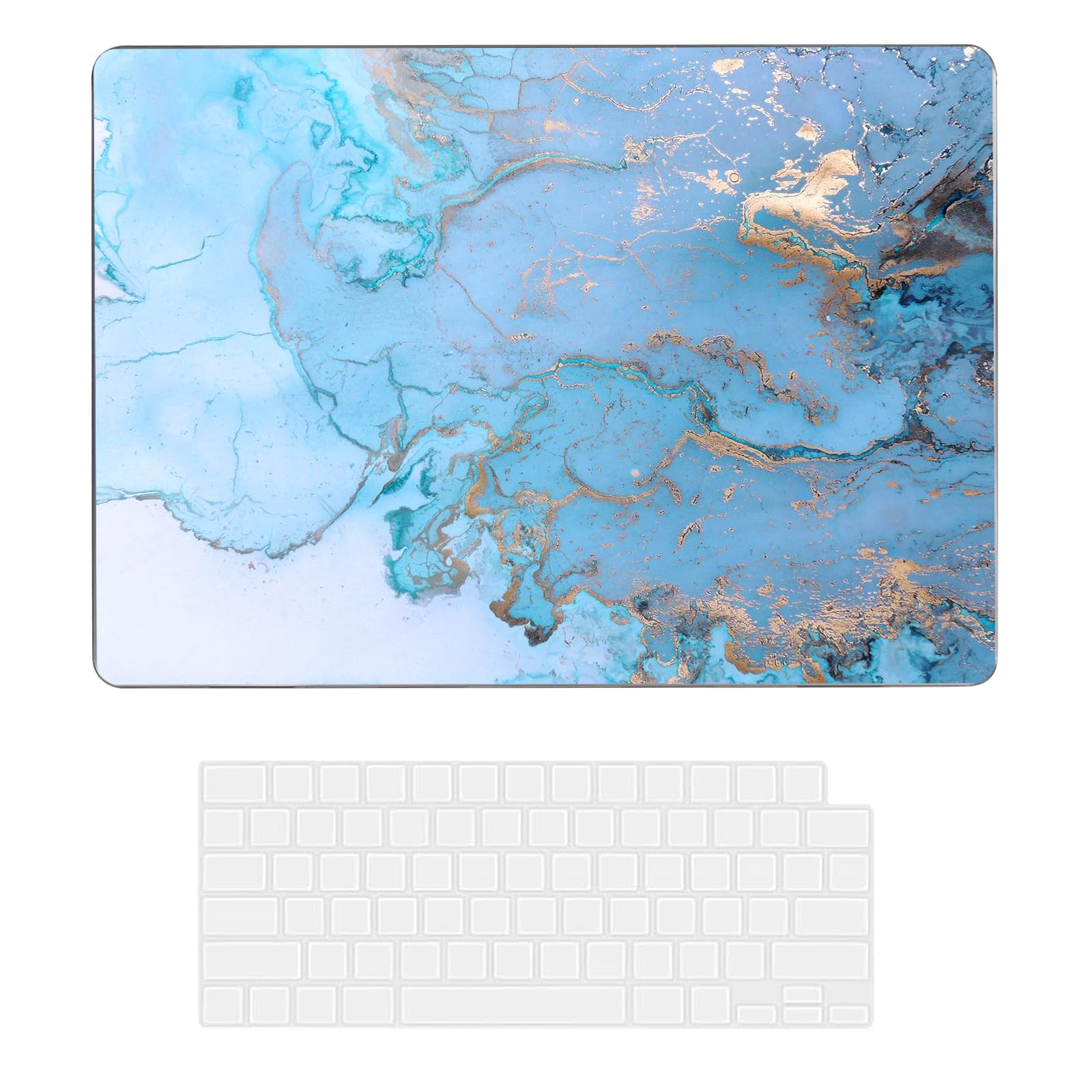 ChashenHa Compatible with MacBook Air 15 inch Case 2023 2024 Release A3114 M3 A2941 M2 Chip,Hard Shell Laptop Sleeve with Keyboard Cover for MacBook Air 15.3" - Marble 2