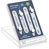 Wurkin Stiffs - 2 Pair 2.0 inch and 2.5 inch Stiff-N-Stay Plastic Magnetic Collar Stays with Storage case White