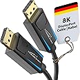 KabelDirekt – 4K & 8K DisplayPort Cable, 240Hz – 4.5ft – Available in 3-16ft – DP Cable for All DisplayPort Connections (DisplayPort 1.4, Achieves 8K@60Hz on PCs, Laptops, Gaming Monitors, Black)