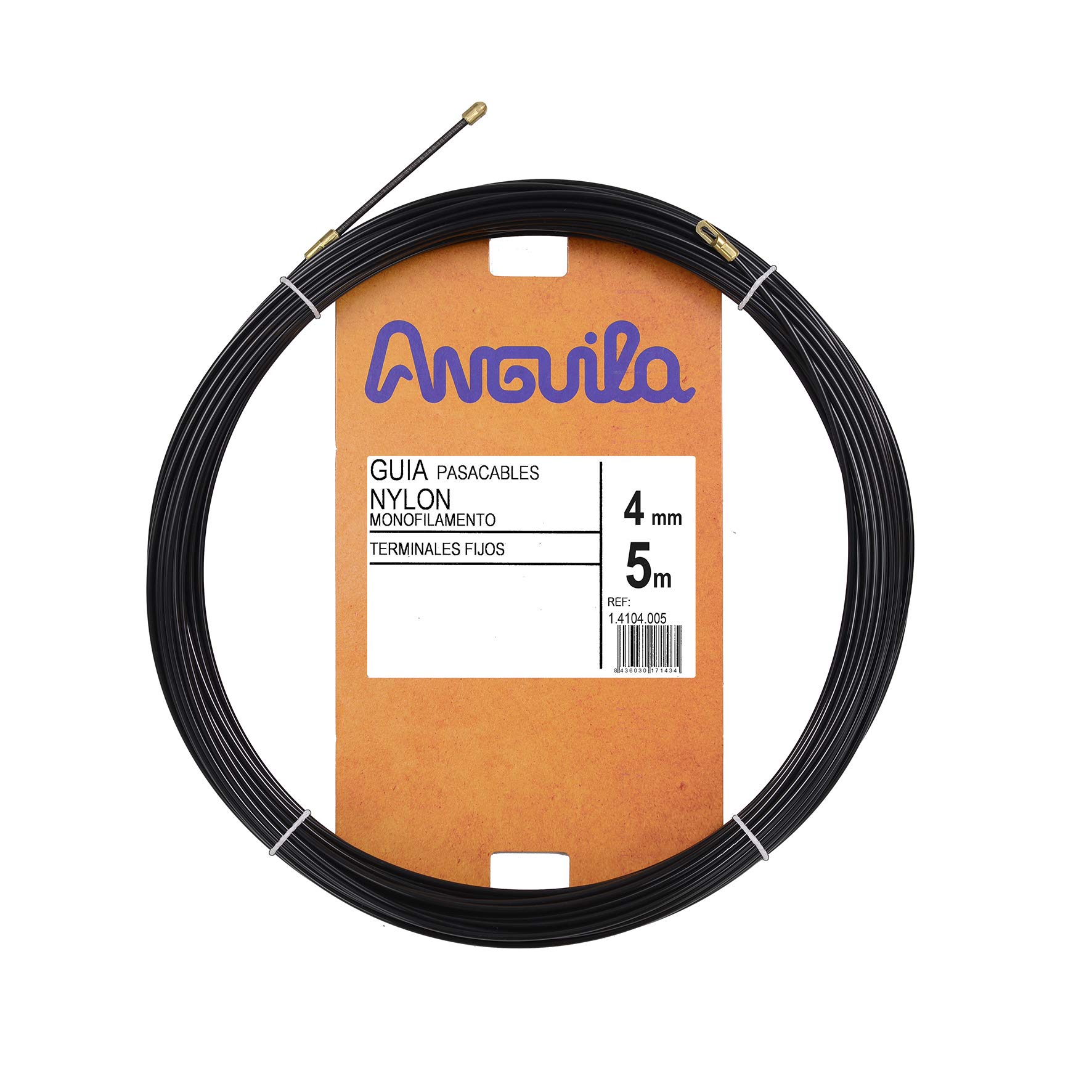 Anguila Cable Guide, Fixed Clamps, monofilament, Nylon, Colour: Black, Diameter 4 mm, 5 metres