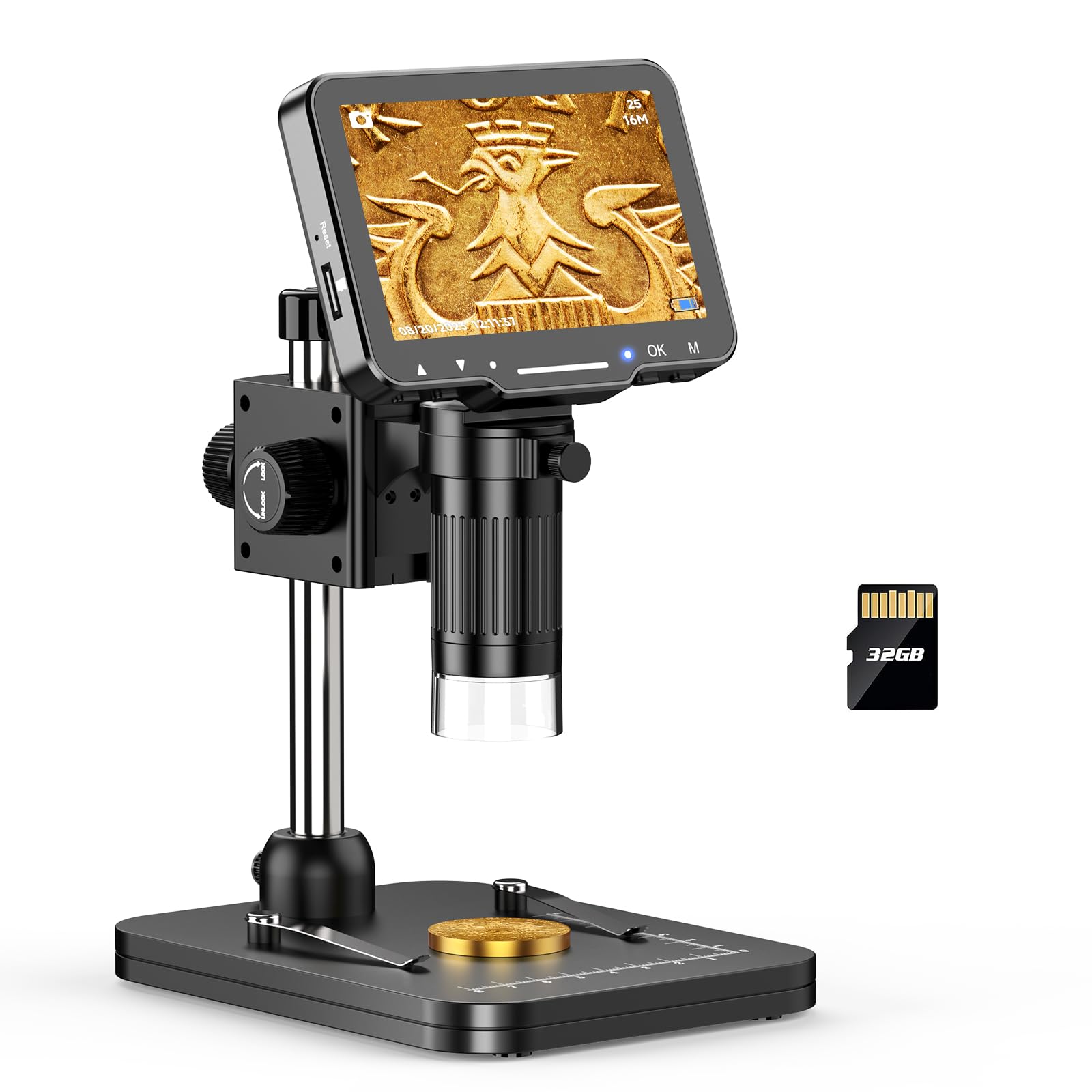 Photo 1 of Leipan LP043 4.3" Coin Microscope 1000X, LCD Digital Microscope for Coins Collectors,1080P Coin Magnifier Taking Photo/Video with 8 LEDs,Compatible with Windows and Mac,32GB SD Card Included