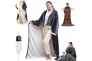 Snugama Heated Blanket - Wearable Heated Blanket with Sleeves, Hood, Snugama Heathug Blanket with 10 Heat Settings, 1-10 Hour