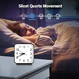 Brifit Silent Alarm Clock Bedside Battery Powered Large Display Black view 4