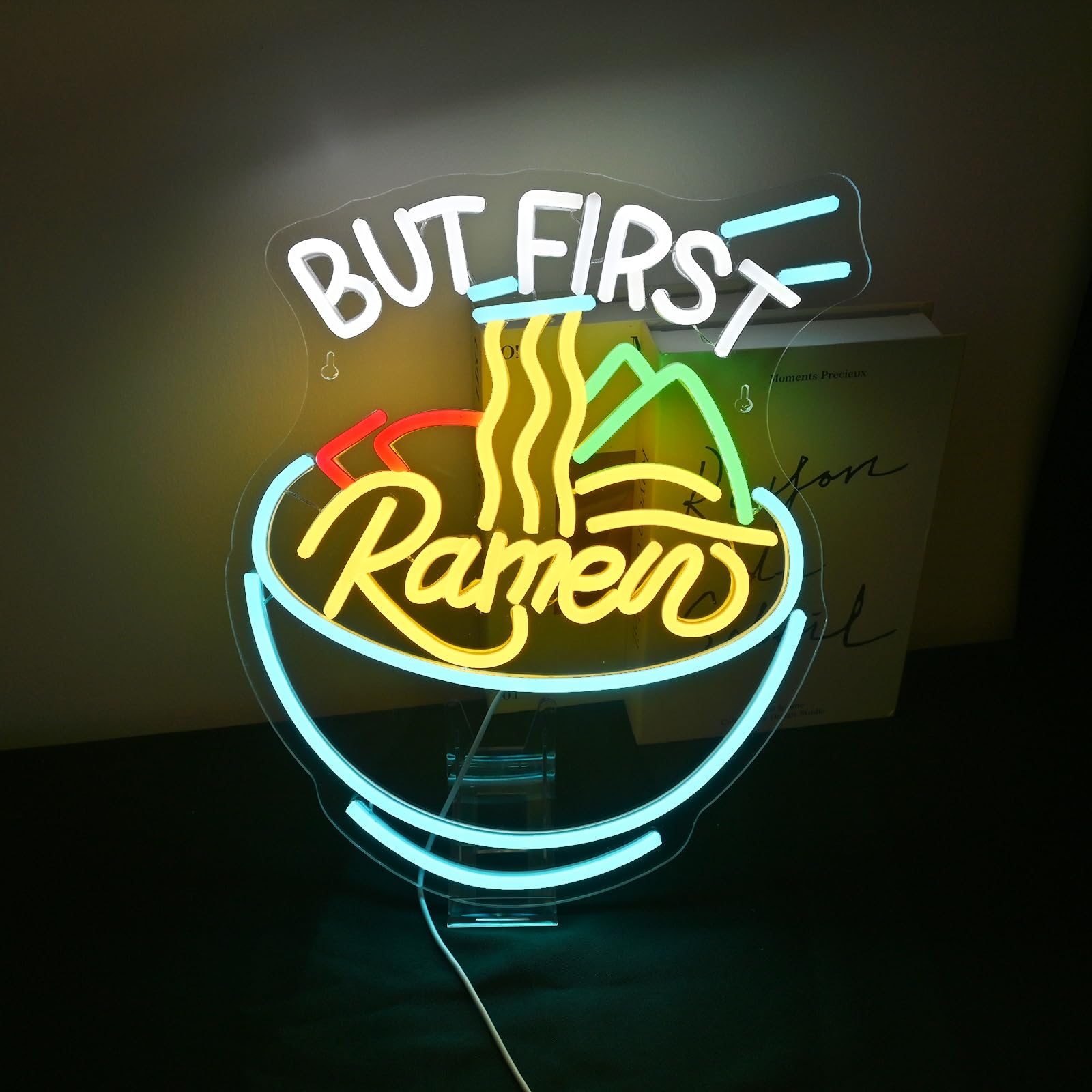 FAXFSIGN But First Ramen Neon Sign Chinese