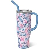 Swig Life 30oz Mega Mug, 30 oz Tumbler with Handle and Straw, Cup Holder Friendly, Dishwasher Safe, Extra Large Insulated Tumbler, Stainless Steel (Get Crackin)