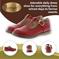FOOTMATES Sherry Mary Jane Hook and Loop Leather