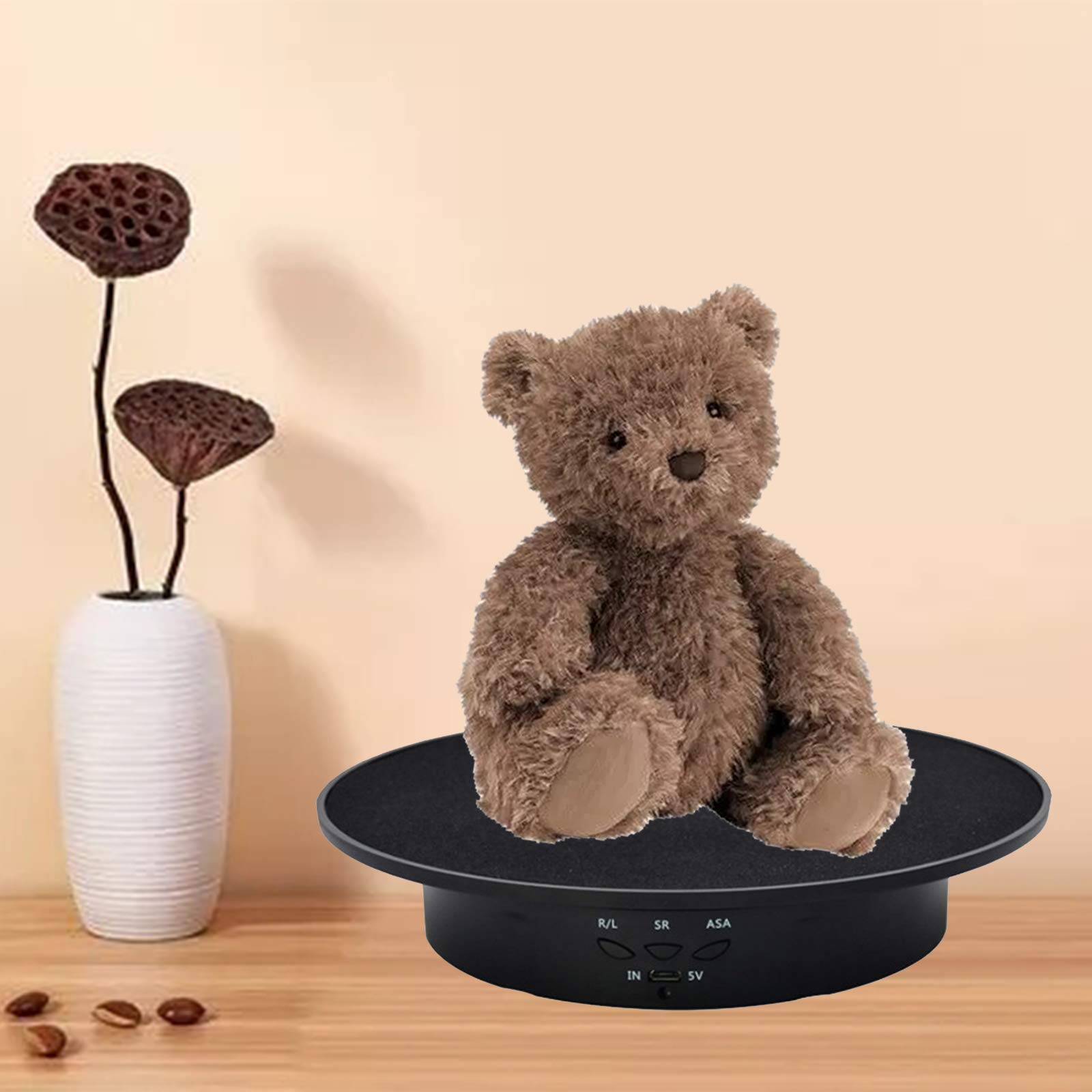 Rotating Display Stand, 360 Degree Electric Motorized Rotating Turntable for Photography Display, Jewelry, Watch (with 5 PVC Backgrounds)-8kg Load