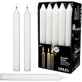 White Dinner Table Candles 7 Inch Tall Dripless Smokeless Unscented for Candlesticks 6 Hour Long Burning Candle Decorate Your Table Wedding and Christmas - Household Candle Stick 20 Pack
