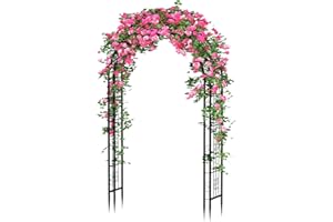 Arbuxzuy 88in Steel Garden Arch Arbor Trellis for Climbing Plants Outdoor,Yard,Garden,Climbing Plants 7ft Decorative Wire Lattice,Outdoor Wedding Arch(Black)