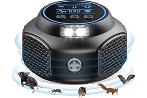 NACOMAN Ultrasonic Pest Repeller, Mice Repellent Ultrasonic Plug in, Electronic Indoor Pest Control Device with 3 Modes, Mouse Squirrel Rat Bats Roach Spider Repellent (Black)