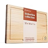 badboyboards Made in the USA (Maple, 18" x 12" x 1.25") Large Solid Wood Cutting Board with Juice Groove, Reversable, No Stai