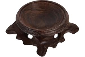 OUNONA Wooden Crystal Ball Display Stand Base for Orb Egg Holder Quartz Sphere Holder Desktop Decoration