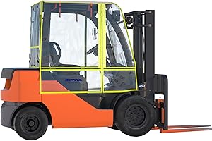 BENVOL Forklift Cover, All-Weather Use, Universal Type,0.5mm EVA Transparent Material,600D Silver-Coated Oxford,Waterproof, Windproof, Dustproof and UV-Proof, Fit 6000 Lbs (4Side-clear)