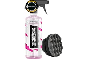 LEGENDARY CAR CARE Legendary Gloss Dressing with Applicator 16oz - Tire Shine Spray & Plastic Restorer – Water Based & Non-Greasy Interior/Exterior Detailing Spray - Trim, Rubber, Vinyl & Plastic Restorer for Cars