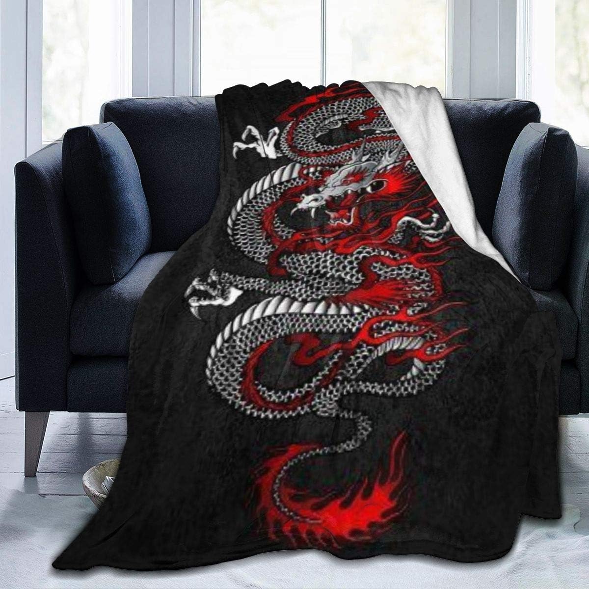 FUFASHION Soft and Warm Throw Blanket Dragon Art Digital