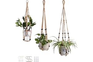 Feedee Macrame Plant Hangers, Planters for Indoor Plants, Hanging Plant Holder, Handmade Plant Hanger Hanging Plant Hangers w