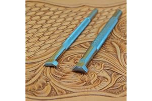 BESTSTAMP Leather Stamps Leaf Liner Stamping Tools LeatherCrafts Carving Punches Tools 2Pcs 304 Stainless Steel Leaf Liner Stamp
