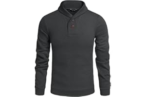 COOFANDY Men's Fashion Shawl Collar Pullover Casual Long Sleeve Knitted Sweater Sweatshirts