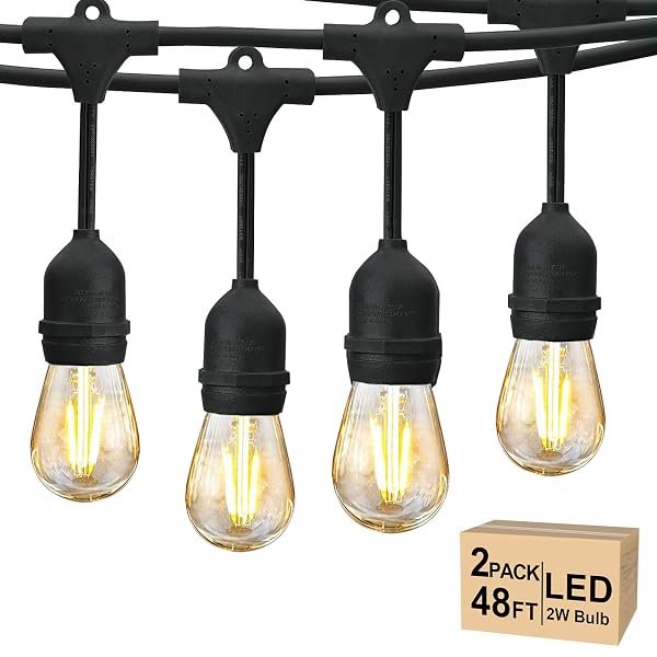 SVATER 96 FT OUTDOOR STRING LIGHTS 2W, PATIO...