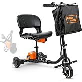 SuperHandy Passport Mobility Scooter for Adults- Foldable, 3 Wheel, Airline Travel Friendly - 13 Mile Range, Includes 2 Removable 44.4V Lithium-ion Batteries &amp; Charger (275 Lbs)