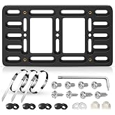 Podestaa Front License Plate Bracket Holder, Universal Bumper Mount | Adjustable Multi-Slot Design, Noise Deduction &amp; Protection, Mounting Kit Included