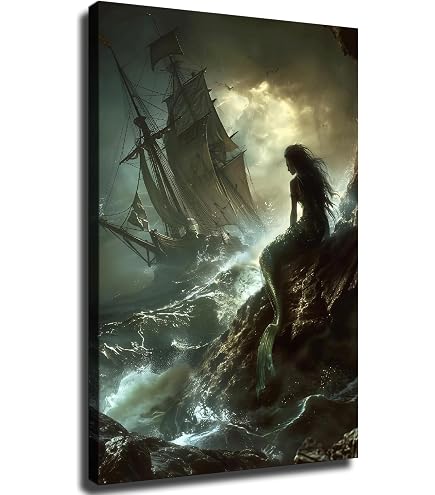 Amazon.com: Impact Posters Gallery Ocean Dragon Lady Mermaid and