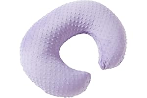 DONOMILO Dots Nursing Pillow Cover, Case Plush Breathable Breastfeeding Pillow Slipcover Fits Nursing Pillow, Super Soft Snug Positioners for Baby Boy Baby Girl (Lavender)