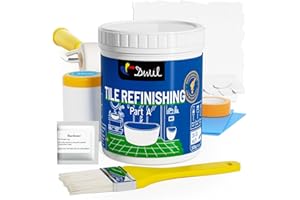 DWIL Tub Paint, Tub and Tile Refinishing Kit with Tools, White Bathtub Paint Water Based &Low Odor, Easy to Use for Sink Bathroom Shower, Semi-Gloss White, 25-30sq.ft