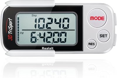 Realalt 3DTriSport 3D Pedometer with Clip & Strap, 30 Day Memory
