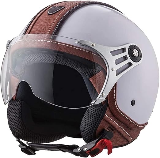 YCRCTC Vintage Open Face Jet Helmet, DOT/ECE Certified Moped Motorcycle