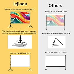 Projector Screen and Stand,120 inch lejiada Black