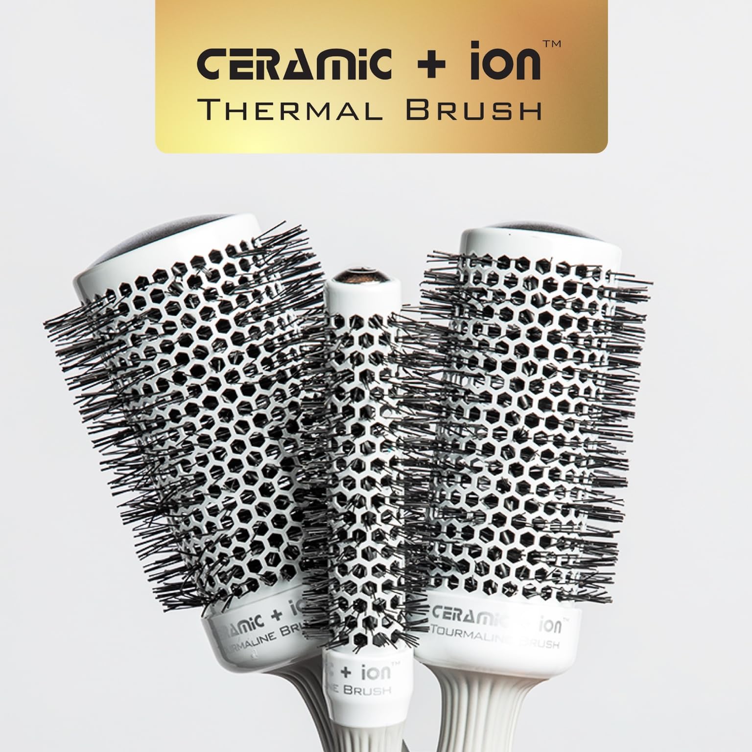 Olivia Garden Ceramic + Ion Round Thermal Hair Brush - Not Electrical - Professional Blowout Brush for Normal to Thick Hair