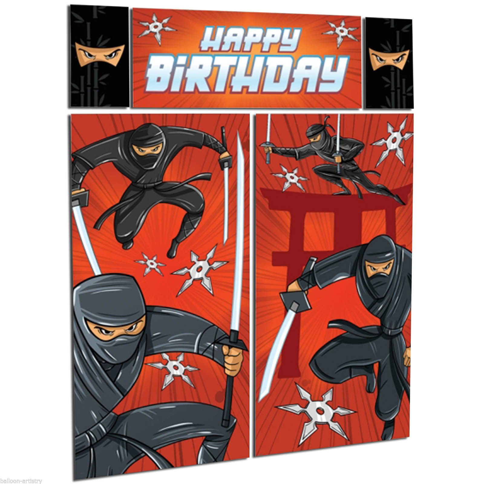 Amscan 670523 Ninja Scene Setter Decorating Kit, Multicoloured