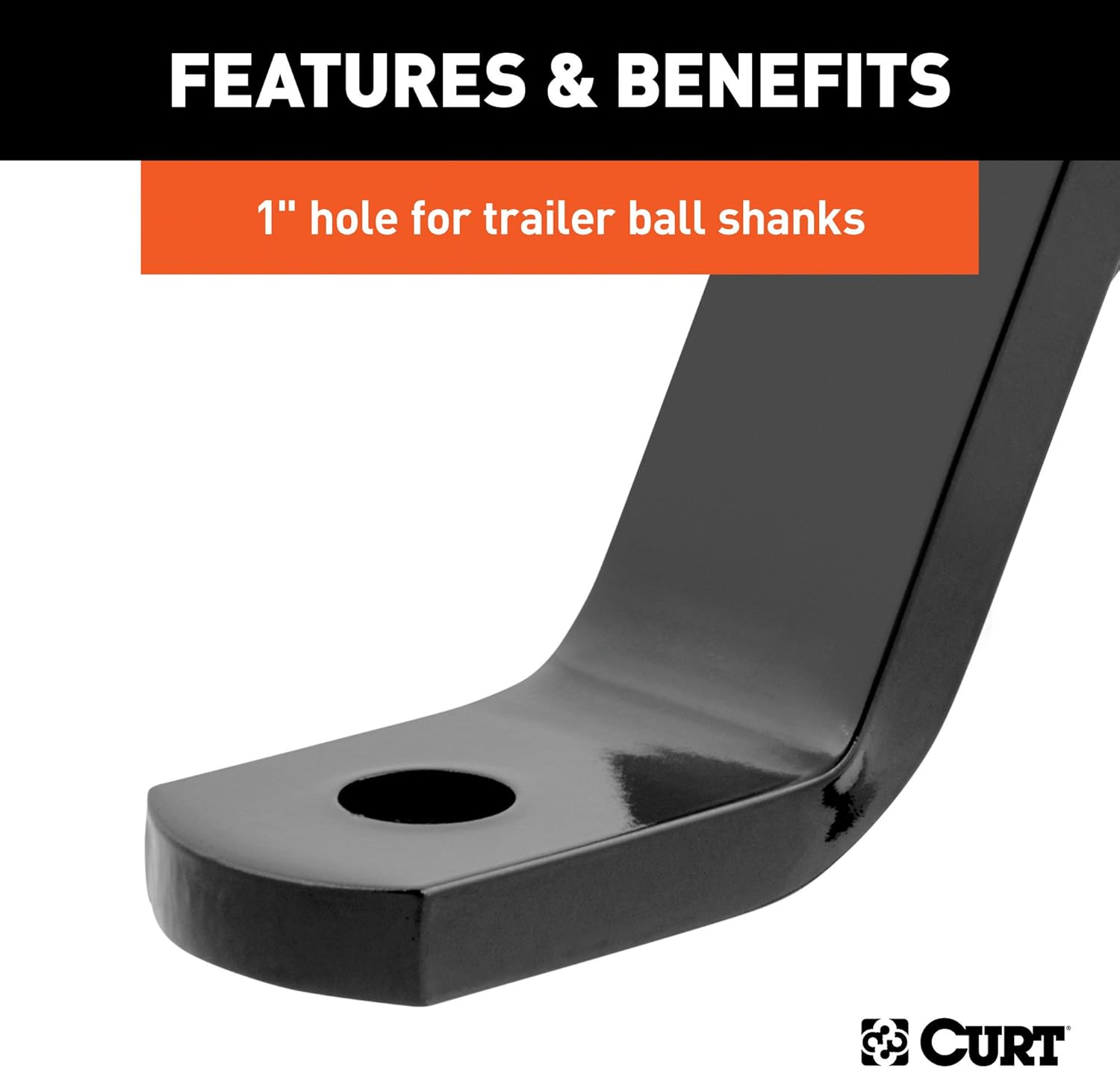 CURT 45110 Class 3 Trailer Hitch Ball Mount, Fits 2-Inch Receiver, 5,000 lbs. GTW, 1-Inch Ball Hole, 10-Inch Drop: Automotive