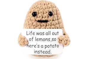 UPGESY Funny Mini Positive Potato, Cute Knitted Potato with Inspirational Card, Birthday Holiday Cheer Up Gifts - Men Women Family Friends, Interesting Party Home Office Decoration