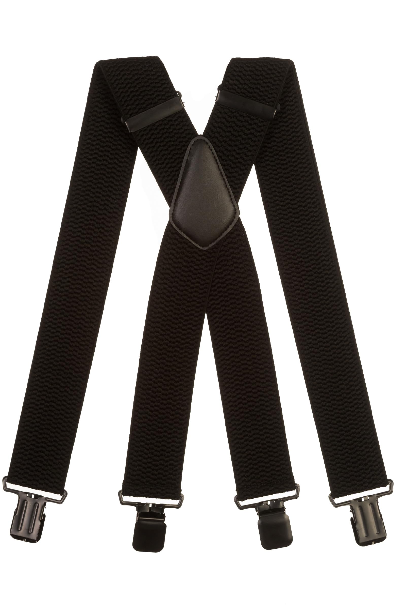 Olata Men's Extra Wide X-Shape Braces/Suspenders - 5cm. Black (Black Clips)