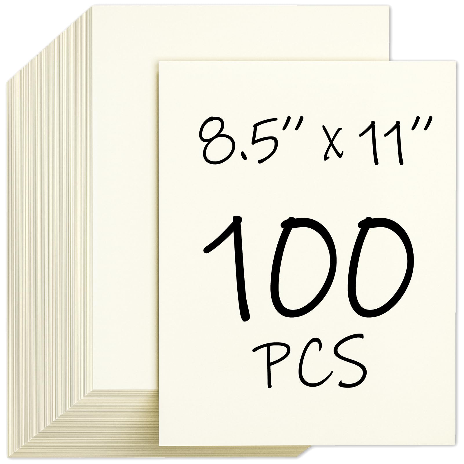 Photo 1 of 100 Sheets Cream Cardstock 8.5 x 11, 92lb/250gsm Thick Card Stock Printer Paper, Thick Cardstock Cover Stock for Card Making, Invitations, Menus, Scrapbooking