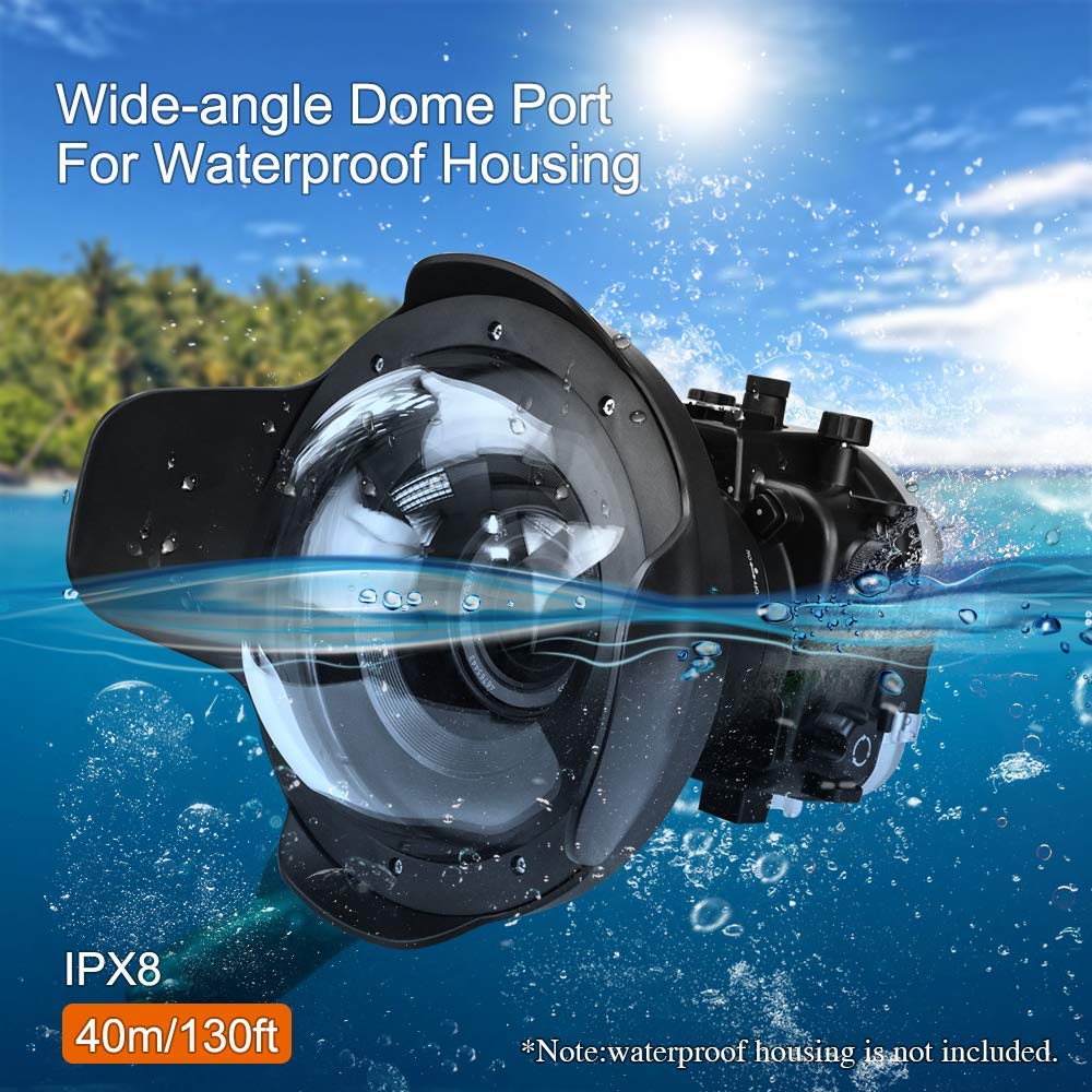 Sea frogs 8" Dry Dome Port for A6xxx series Salted Line & Sony a7 II(28-70mm/16-35mm/24-70mm) Panasonic GH5 (12-60mm) waterproof housing 40M/130FT