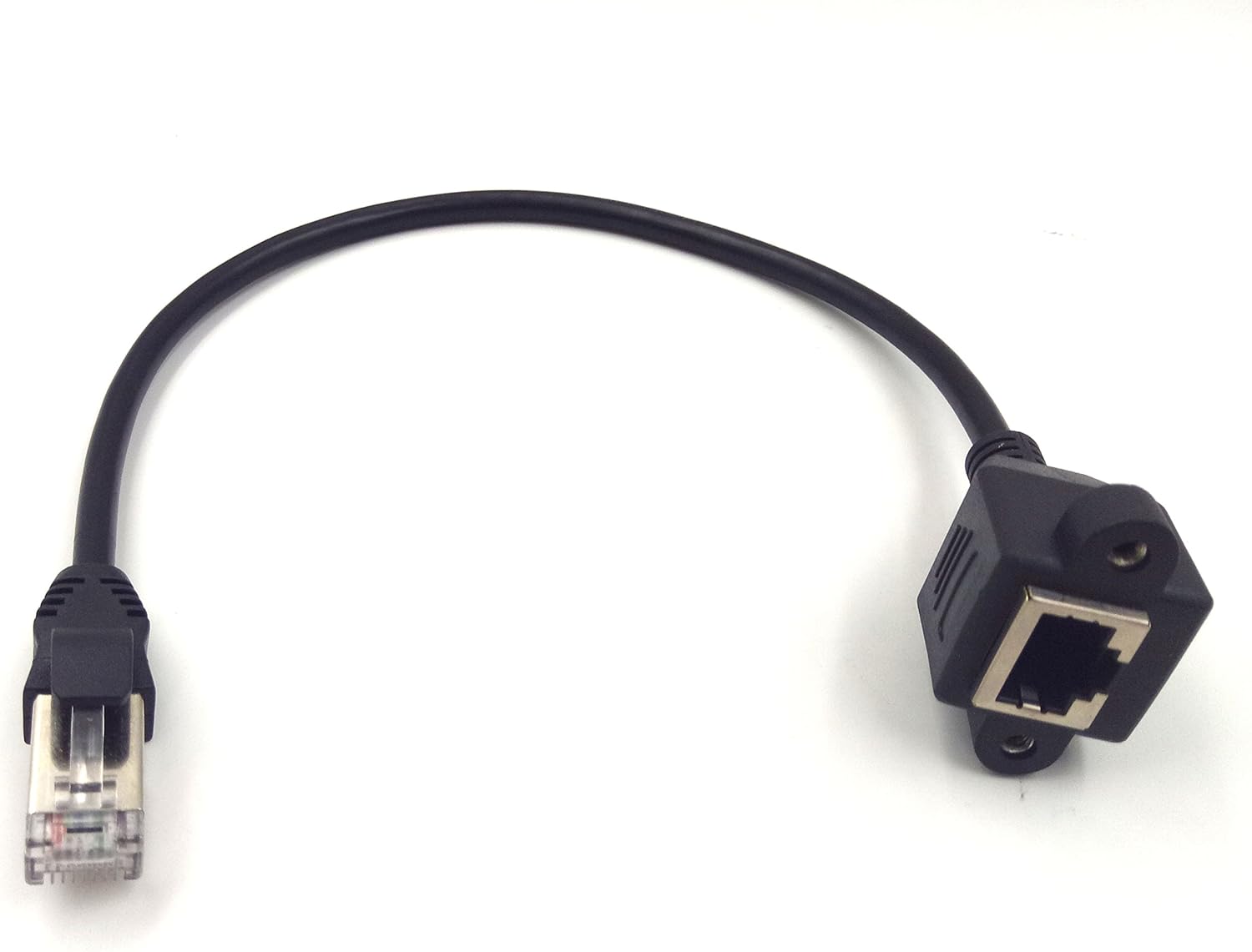 Cat6 Extension Cable, Haokiang Ethernet RJ45 Male to Female Connector Network Extension Cable (1ft with Ear) - Image 3