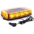 Xprite Upgraded 12" 72LED Rooftop Mini Strobe Lights, Emergency Safety Flashing Beacon Light bar with Magnetic Base for 12V-24V Construction Vehicles, Trucks, Snow Plow, Postal Car (Amber)