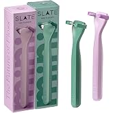 Slate Mini Reusable Flosser, 2 Flossers + 4 Reusable Heads, Lilac &amp; Mint | One for Home, One for Your Bag, 3-in-1: Woven Floss + Gum Sweeps + Tongue Scraper, Refillable Floss Holder,