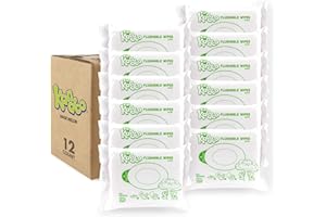 Flushable Wipes for Baby and Kids by Kandoo, Magic Melon, Potty Training Wet Cleansing Cloths, 50 Count, Pack of 12