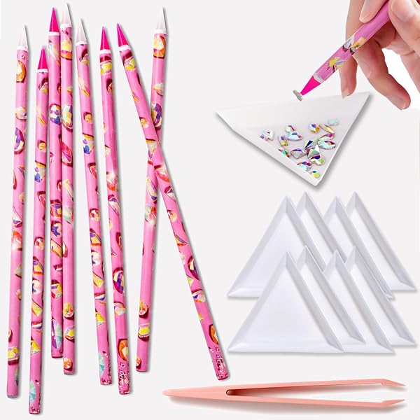 Fspronail Nagelperlen-Applikator Set – 2 Magnetische Stifte, Pinzette, Wachsstifte Für Kaviar-Perlen & Strasssteine, DIY Nageldesign