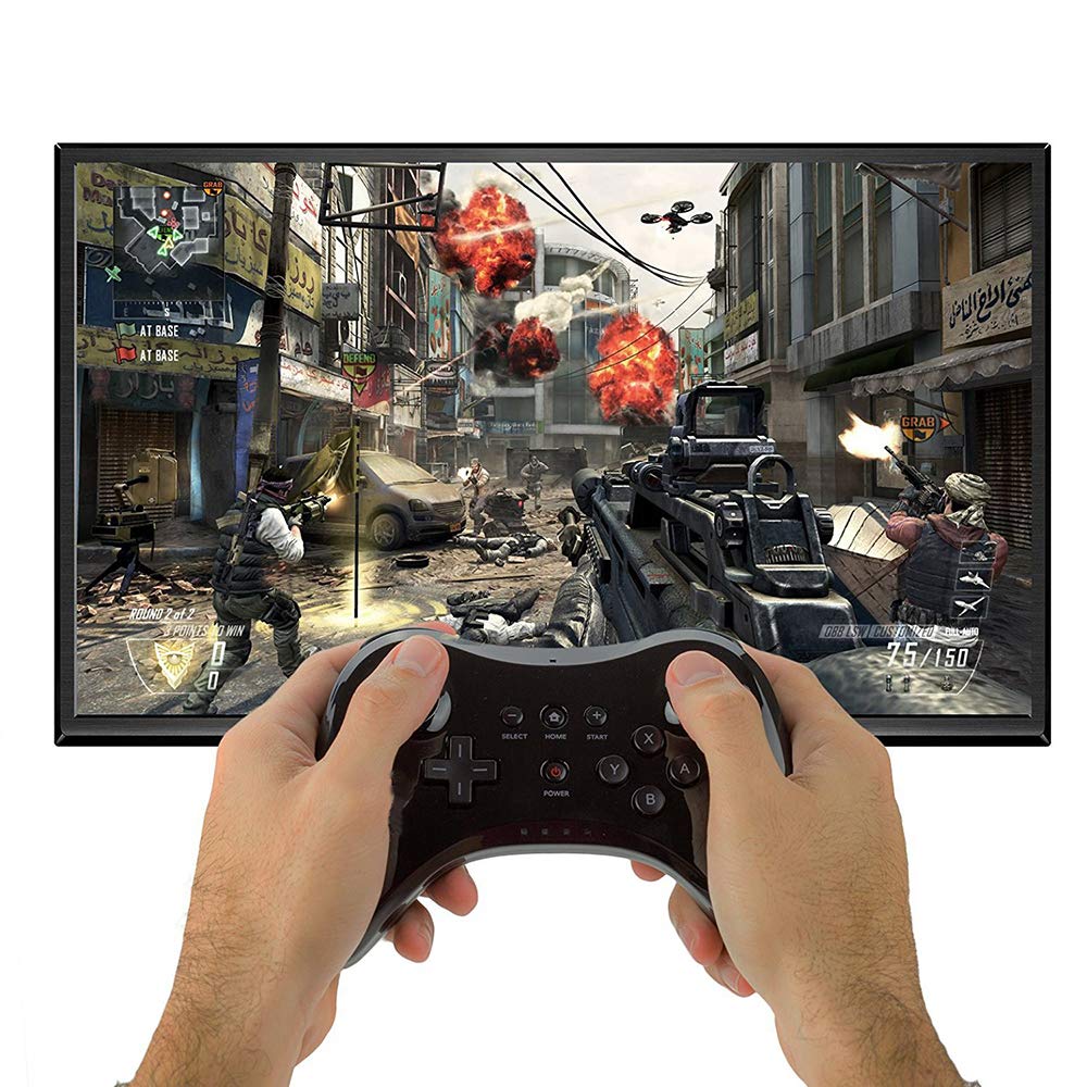CuleedTec Black Classic Wireless Pro Controller Game Controller Gamepad Joypad Remote for Wii U