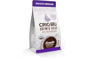 Crio Bru Brewed Cacao Ecuador French Roast Coffee Alternative Natural Healthy Drink | Made with 100% Pure Ground Cacao Beans | 99.99% Caffeine Free, Keto, Low Carb, Paleo, Non-GMO (10 Ounce (Pack of 1), Organic)