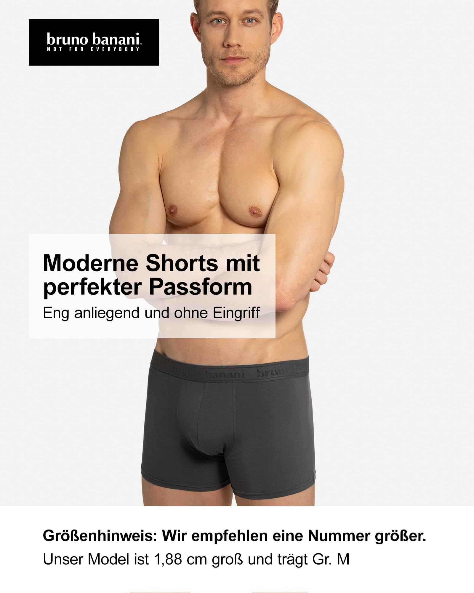 bruno banani Boxershorts Herren - 6er Set - Schwarz/Dunkel-/Hellgrau - S 2